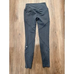 Alo Yoga Women‎ Moto Leggings High Waist Mesh Panel Charcoal Gray Size M W5434R